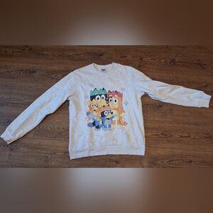 Bluey Winter Themed Light Gray Crewneck Sweatshirt ☆SIZE MEDIUM☆